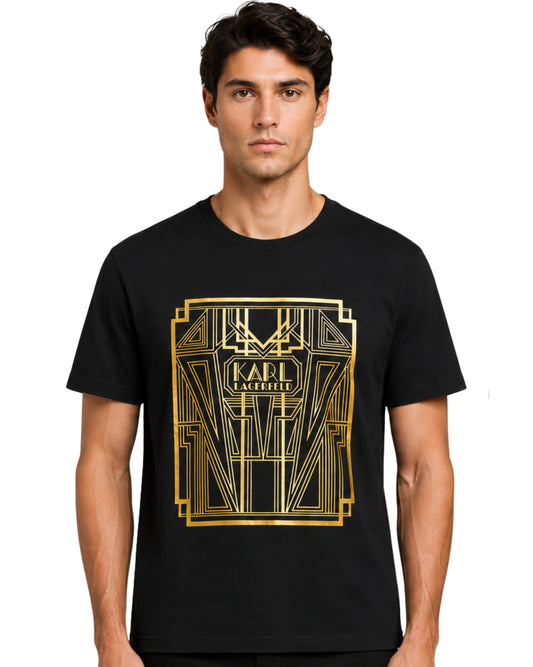 KARL LAGERFELD Men Designed Graphic Short Sleeve T-Shirt