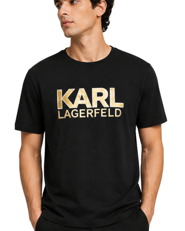 KARL LAGERFELD Men Gold Logo T-Shirt