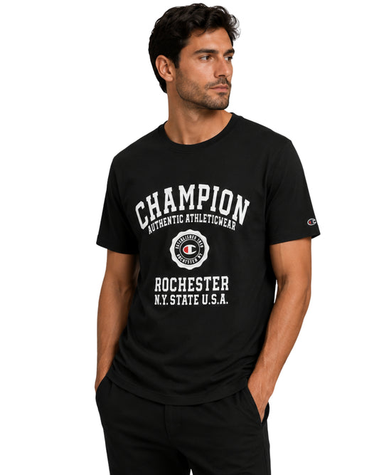 CHAMPION Men Front Script Logo T-Shirt