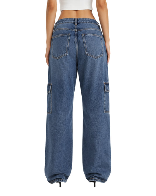KIABI Women Wide Cargo Design Jeans