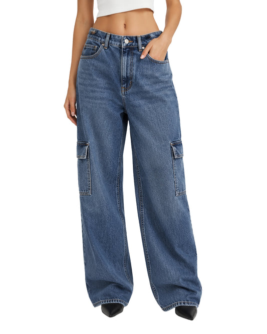 KIABI Women Wide Cargo Design Jeans