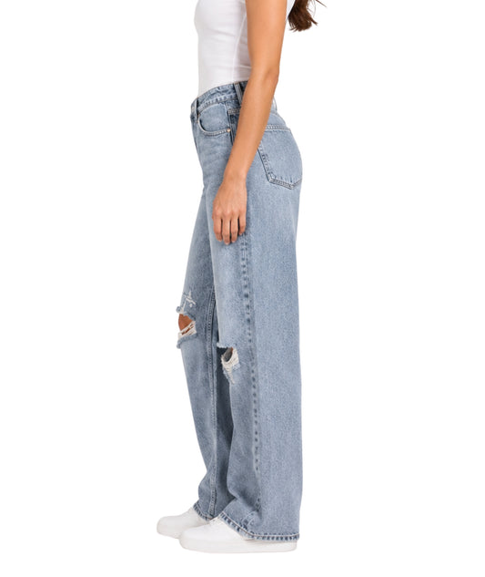 KIABI Women Ripped Wide Leg Jeans