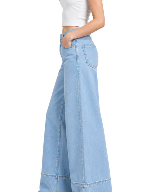 KIABI Women Wide Leg Designed Jeans