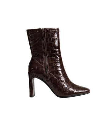 FOREVER 21 Women Croc Embossed Ankle Boots