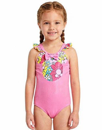 YAMAMAY Baby Girls Floral Glittering Swim Suit