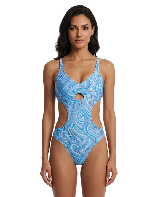 YAMAMAY Women Swirl Pattern Swim Suit