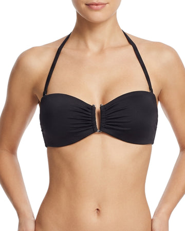 YAMAMAY Women Front Metallic Center Accent Swim Bra