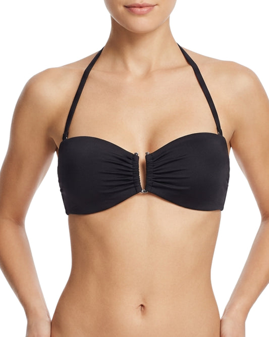 YAMAMAY Women Front Metallic Center Accent Swim Bra