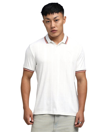 PUMA Men Ribbed Texture Fabric Polo Shirt