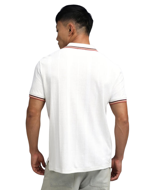 PUMA Men Ribbed Texture Fabric Polo Shirt