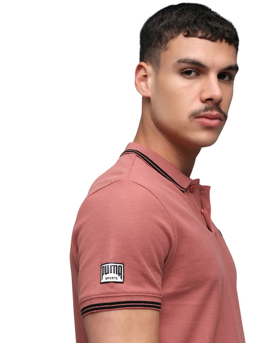 PUMA Men Stripe Neck Polo Shirt