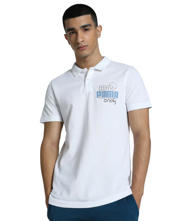 PUMA Men Matching Back Neck Graphic Detail Polo Shirt