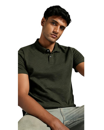 PUMA Men Textured Polo Shirt