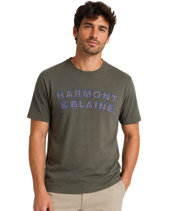 HARMONT & BLAINE Men Designed Short Sleeve T-Shirt
