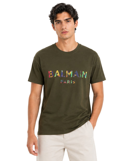 BALMAIN Men  Reflective Front T-Shirt
