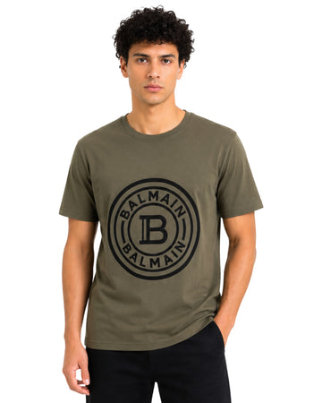 BALMAIN Men Large Balmain Circular Logo T-Shirt