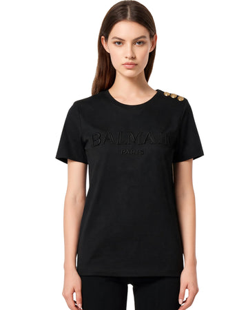 BALMAIN Women Embossed Balmain Paris T-Shirt