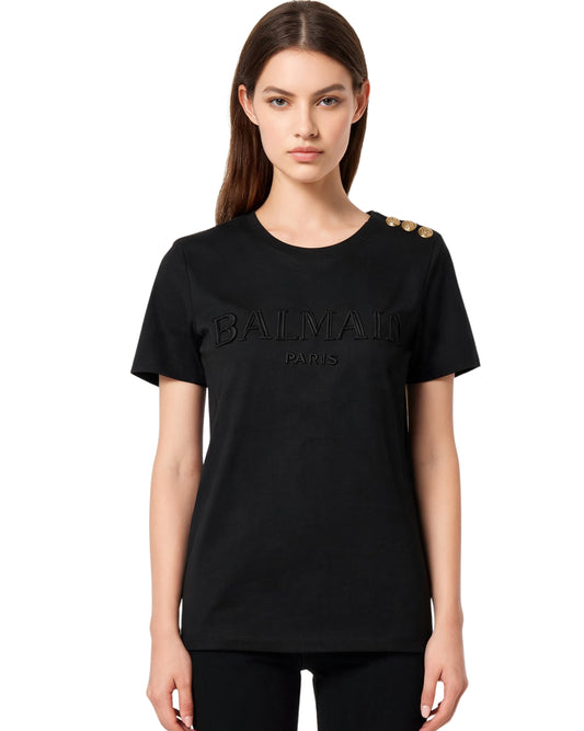 BALMAIN Women Embossed Balmain Paris T-Shirt