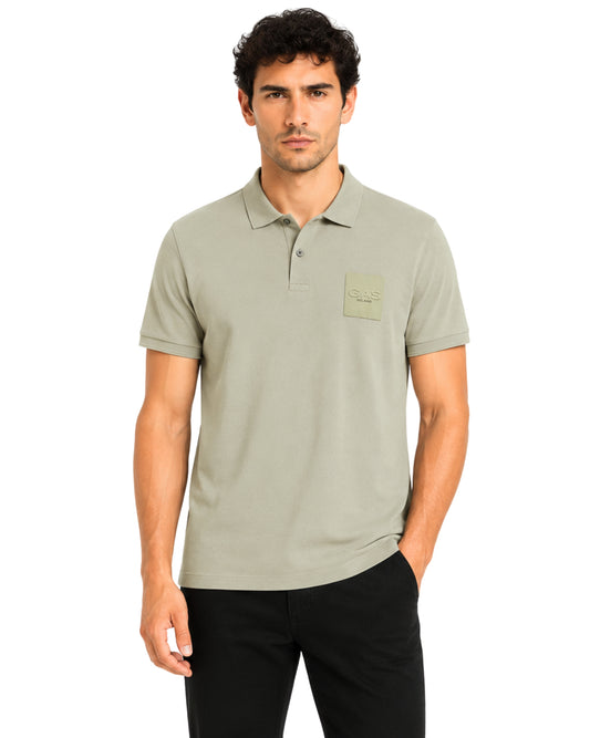 GAS Men Tonal Embossed Polo Shirt