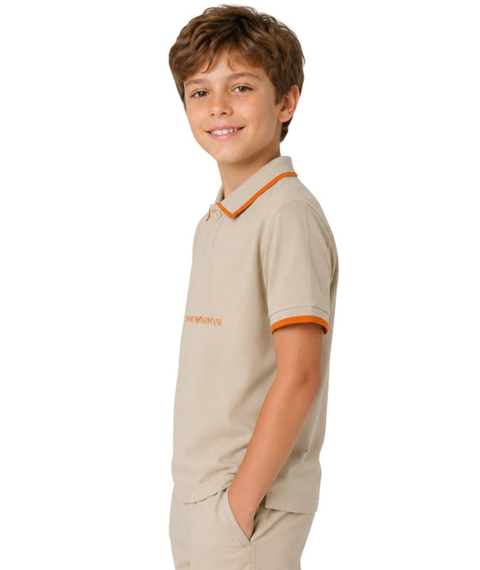 EMPORIO ARMANI Kids Boys Stylish Polo T-Shirt