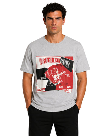 TRUE RELIGION Men Vintage Concert Poster Inspired Artwork T-Shirt