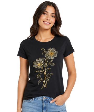 GUESS Women Floral Design T-Shirt
