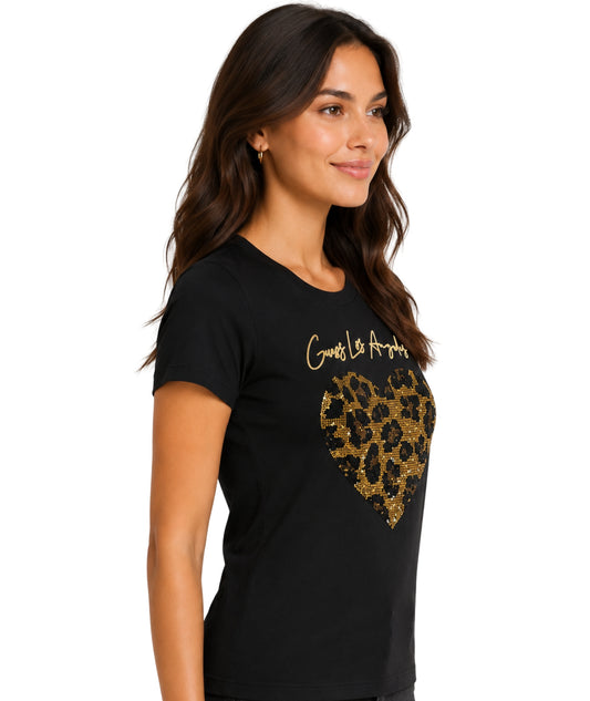 GUESS Women Heart Print T-Shirt