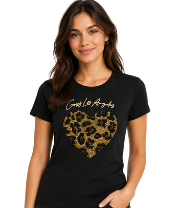 GUESS Women Heart Print T-Shirt