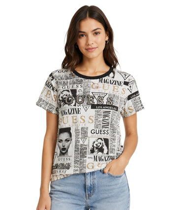 GUESS Women Graphics Short Sleeve T-Shirt