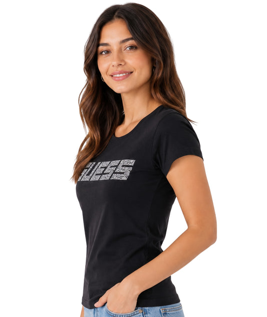 GUESS Women Glitter Logo T-Shirt