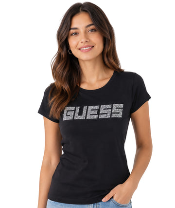 GUESS Women Glitter Logo T-Shirt