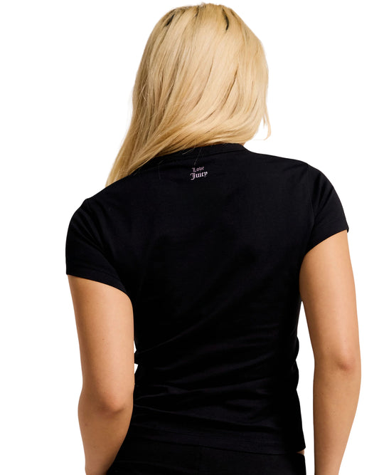 JUICY Women Back Neck Pink Logo T-Shirt