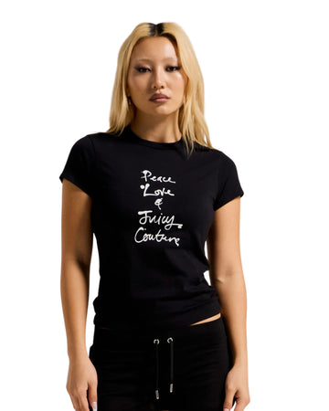 JUICY Women Back Neck White Logo T-Shirt