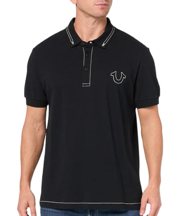 TRUE RELIGION Men Polo Neck T-Shirt