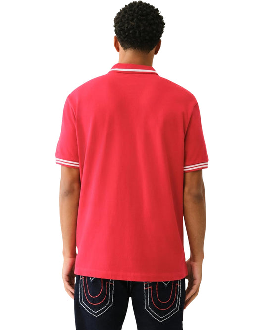 TRUE RELIGION Men Embroidered Horseshoe Chest Polo Shirt