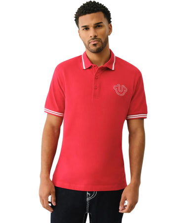 TRUE RELIGION Men Embroidered Horseshoe Chest Polo Shirt