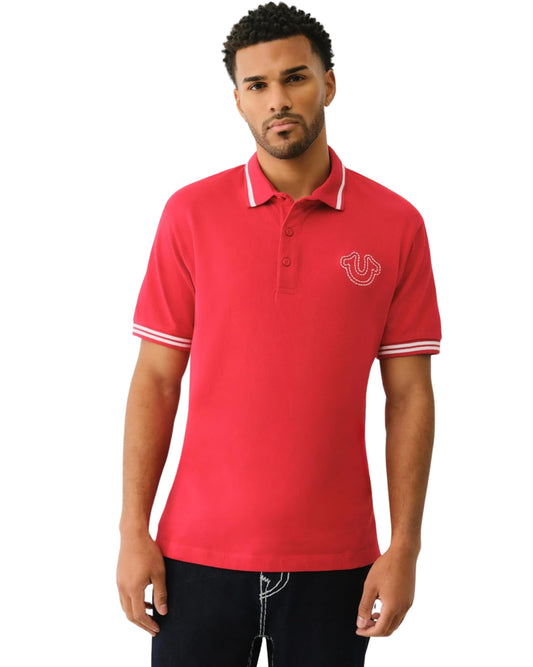 TRUE RELIGION Men Embroidered Horseshoe Chest Polo Shirt