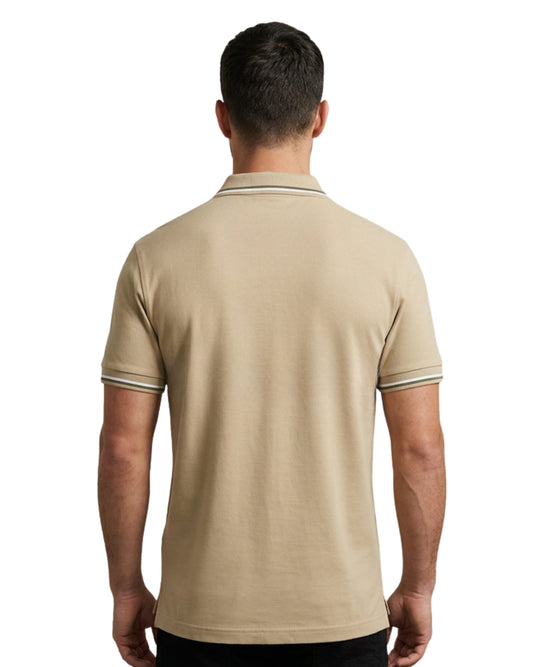TRUE  RELIGION Men Stripe Tipping Polo Shirt