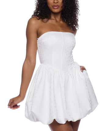 B.Darlin Women Jacquard Strapless Bubble Dress