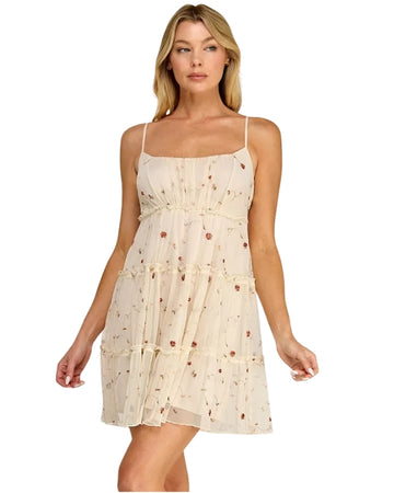 ROWA Women Embroidered  Mesh Dress