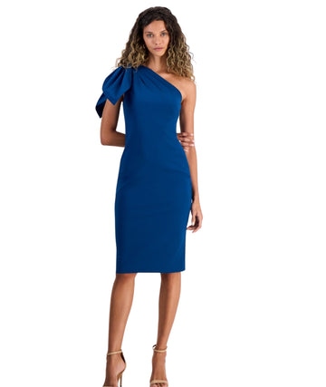 RACHELL ROY Women Laverne One-Shoulder Bow MIDI Dress