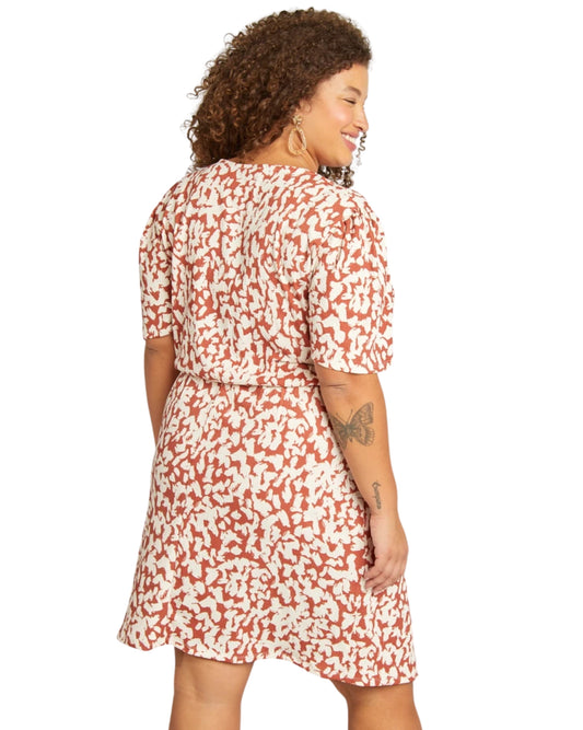 KIABIE Women Flattering Wrap Style Dress