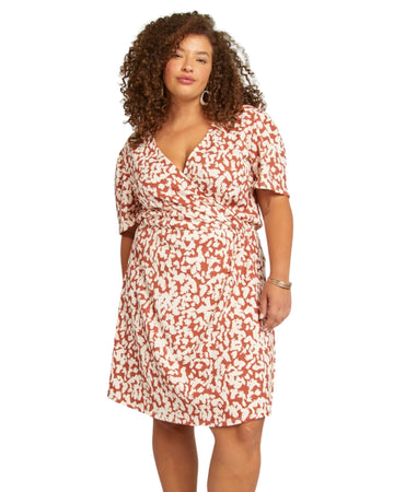 KIABIE Women Flattering Wrap Style Dress