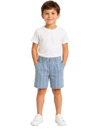 KIABI Boys Vertical Pinstripe Pattern Short