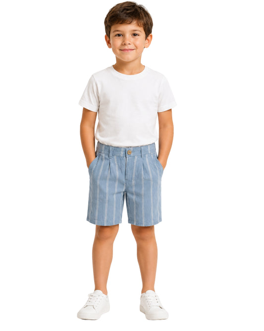 KIABI Boys Vertical Pinstripe Pattern Short