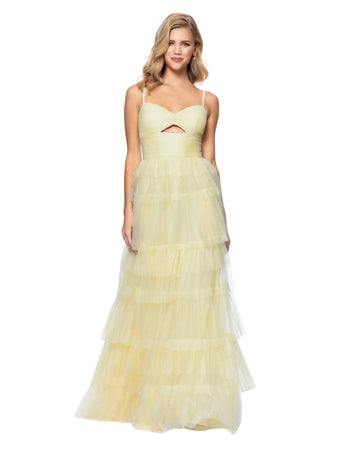 BLONDIE NITES Women Tiered-Mesh Cut-Out Dress