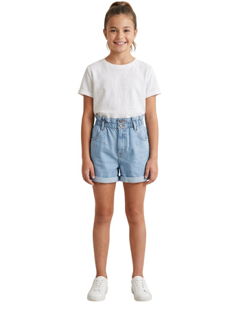 KIABI Girls Durable Cotton Denim Short