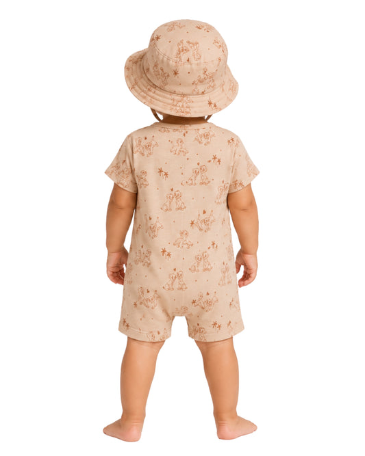 DISNEY Baby Boys All-Over Cute Safari Character Print Overall