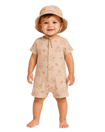 DISNEY Baby Boys All-Over Cute Safari Character Print Overall