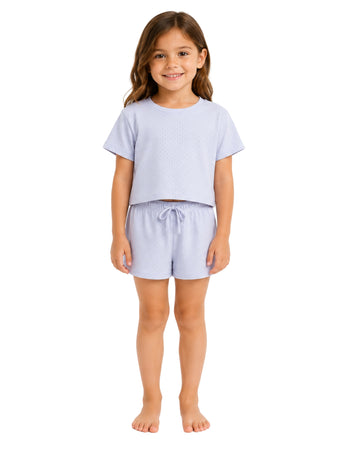 KIABI Girls All-Over Pointelle Pyjama Set 2 Pcs